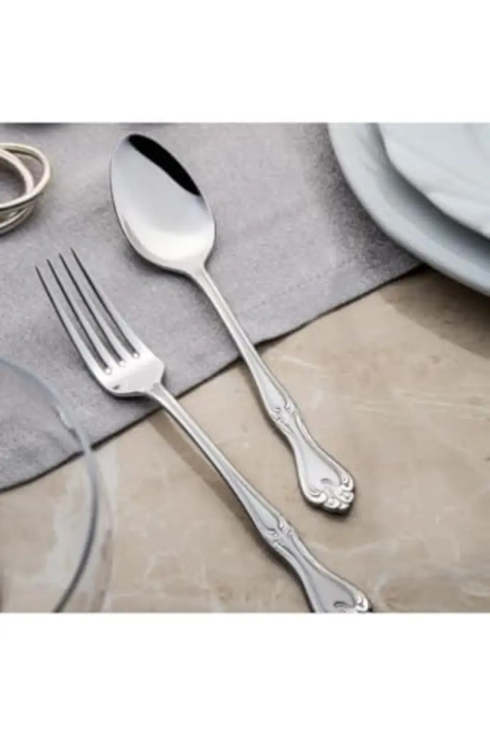 > 60 Parça Sade Çatal Kaşık Seti 12 Kişilik Bıçaksız Set 395519