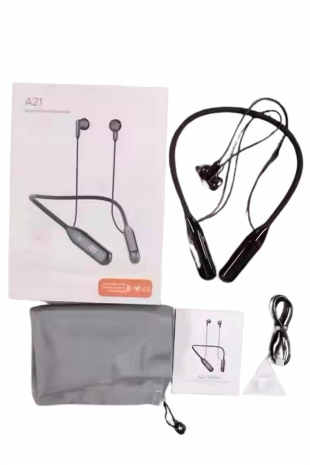 60 Saat Kablolu Boyun Askılı Dijital Göstergeli Bluetooth Kulaklı