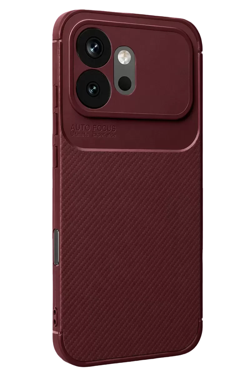 600 Auto Focus Karbon Kapak - Bordo | Darbe Korumalı Telefon Kılıfı