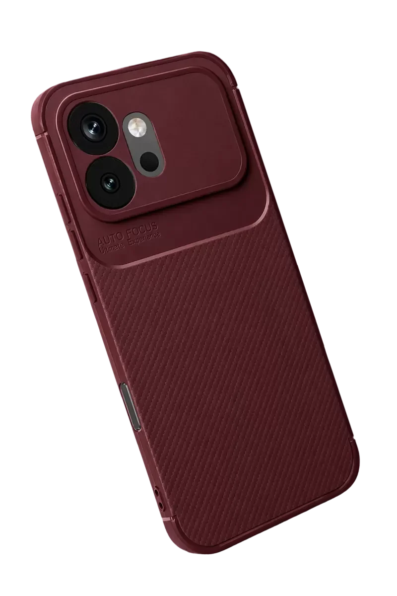 600 Auto Focus Karbon Kapak - Bordo | Darbe Korumalı Telefon Kılıfı