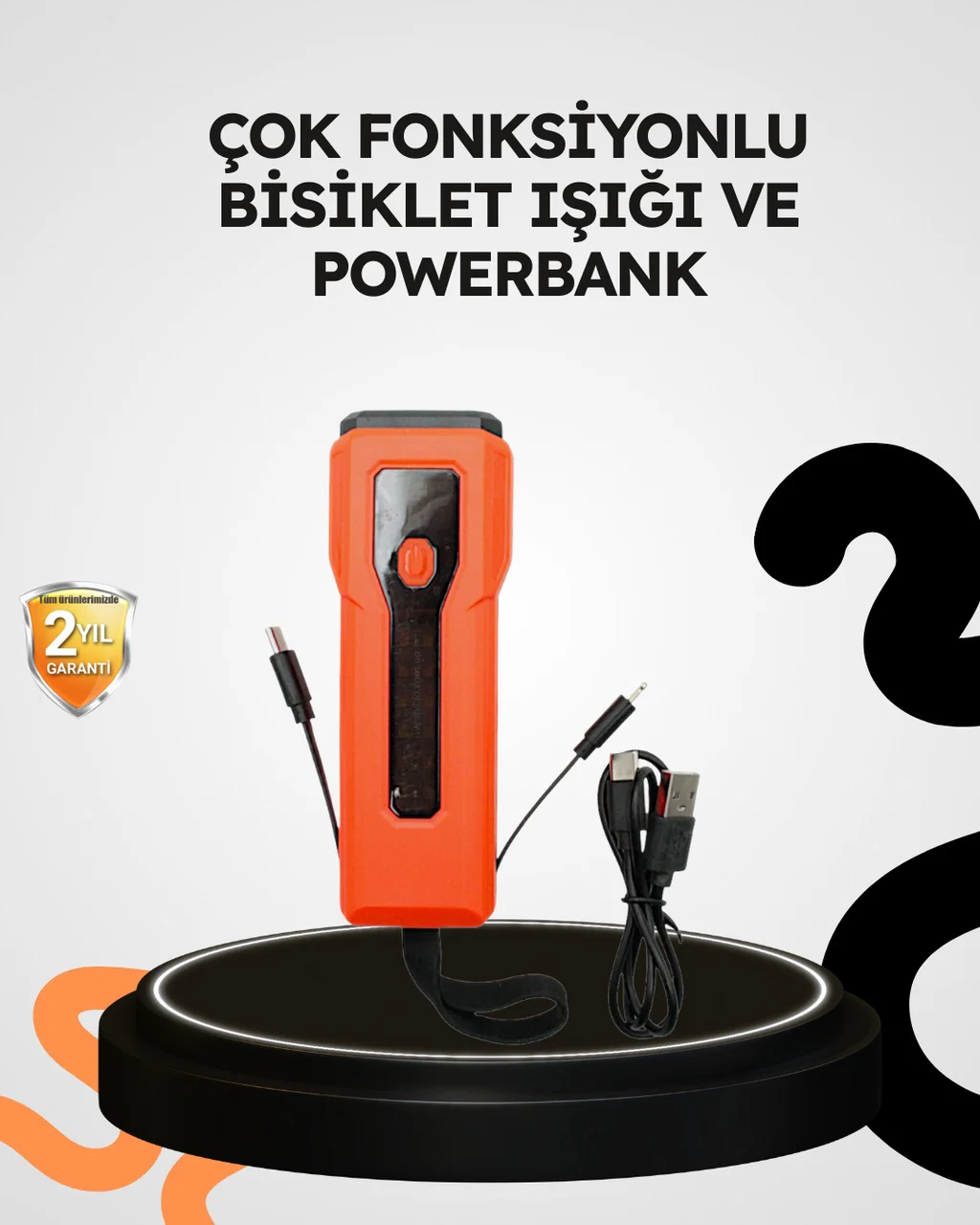 600 Lümen Bisiklet Ön Işık Powerbankli Çakar Cob Led - Lisinya Diğer
