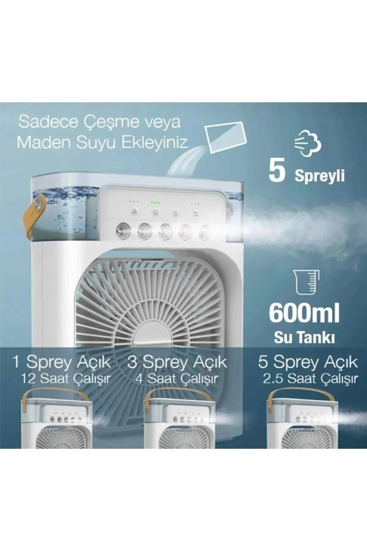 600 Ml Kapasiteli Ultrasonik Hava Nemlendirici ve Aromaterapi Difüzörü, RGB Aydınlatmalı Beyaz Model