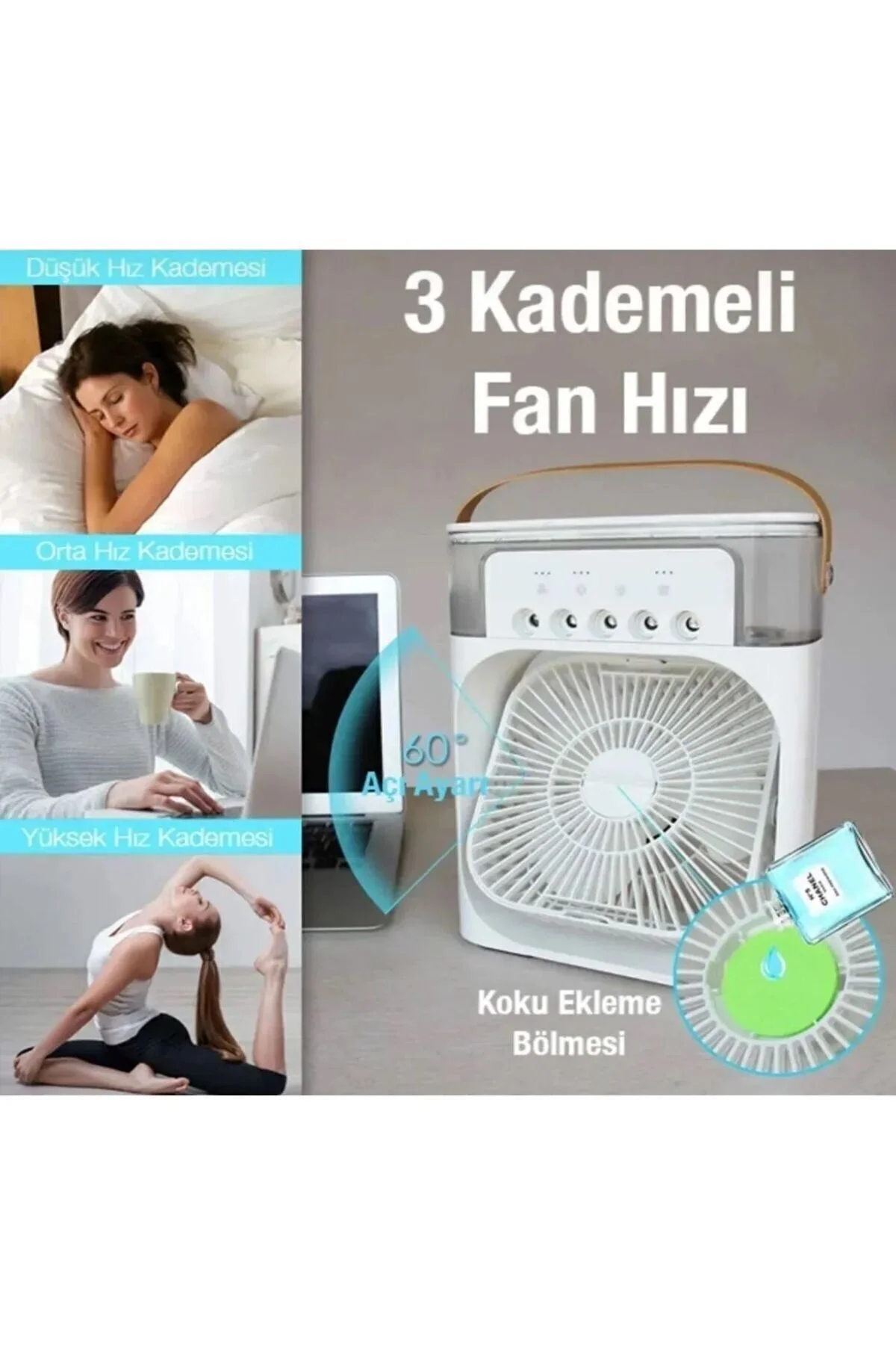 600 Ml Kapasiteli Ultrasonik Hava Nemlendirici ve Aromaterapi Difüzörü, RGB Aydınlatmalı Beyaz Model