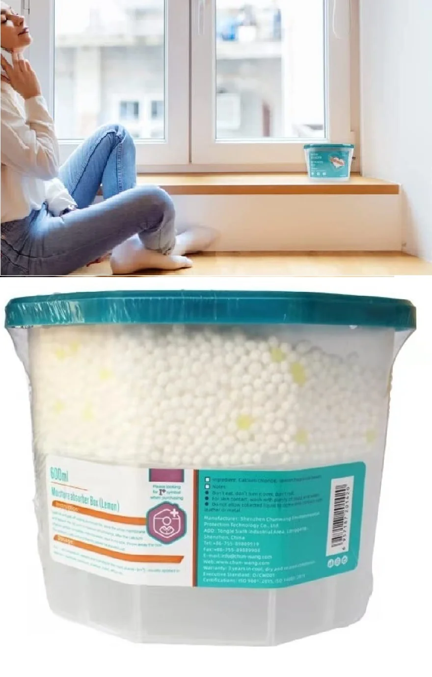 600 ML Nem Alıcı Rutubet  Aparat - Limonlu Mutfak Sn Banyo Küf Koku Alıcı Granül