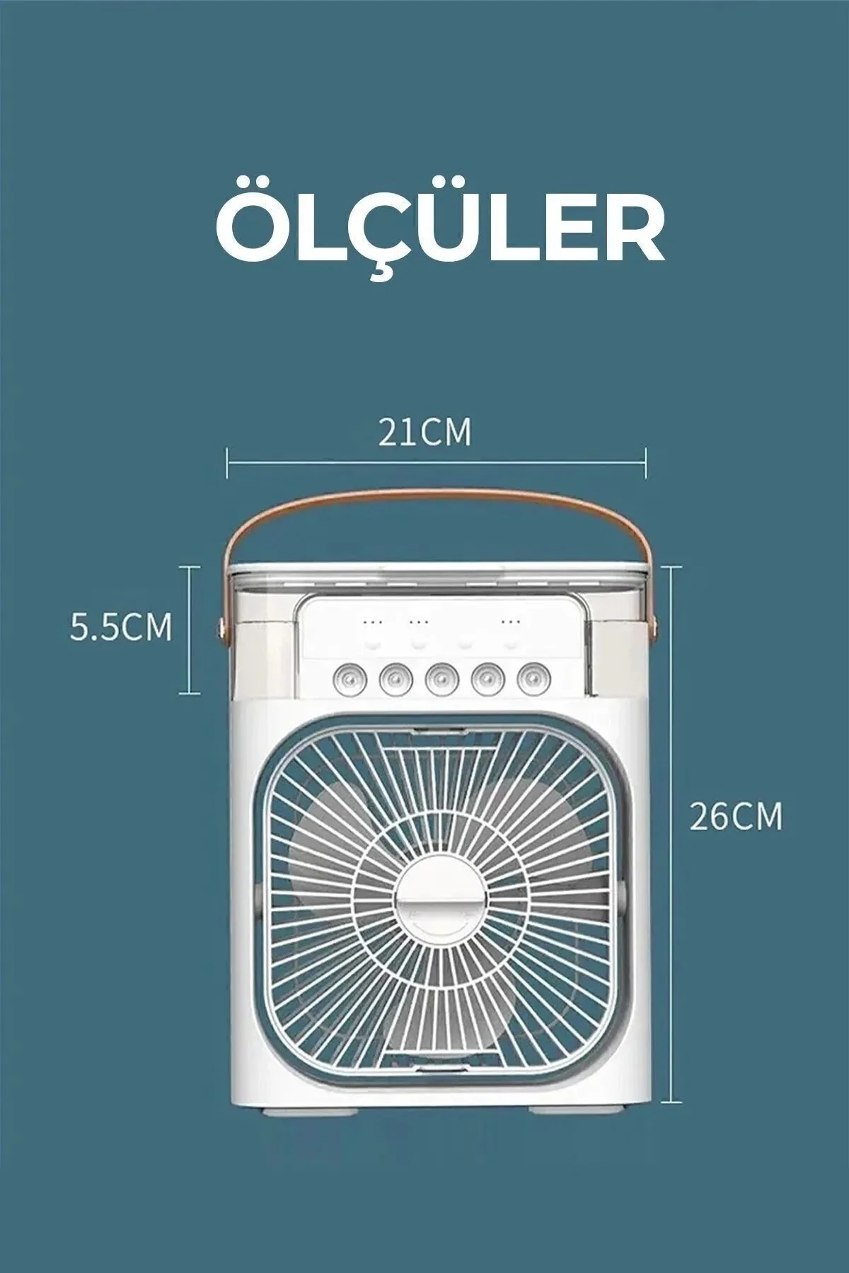 600 ml Su Hazneli Masaüstü Vantilatör, Çok Renkli Işıklı ve Buhar Nemlendirme Özellikli