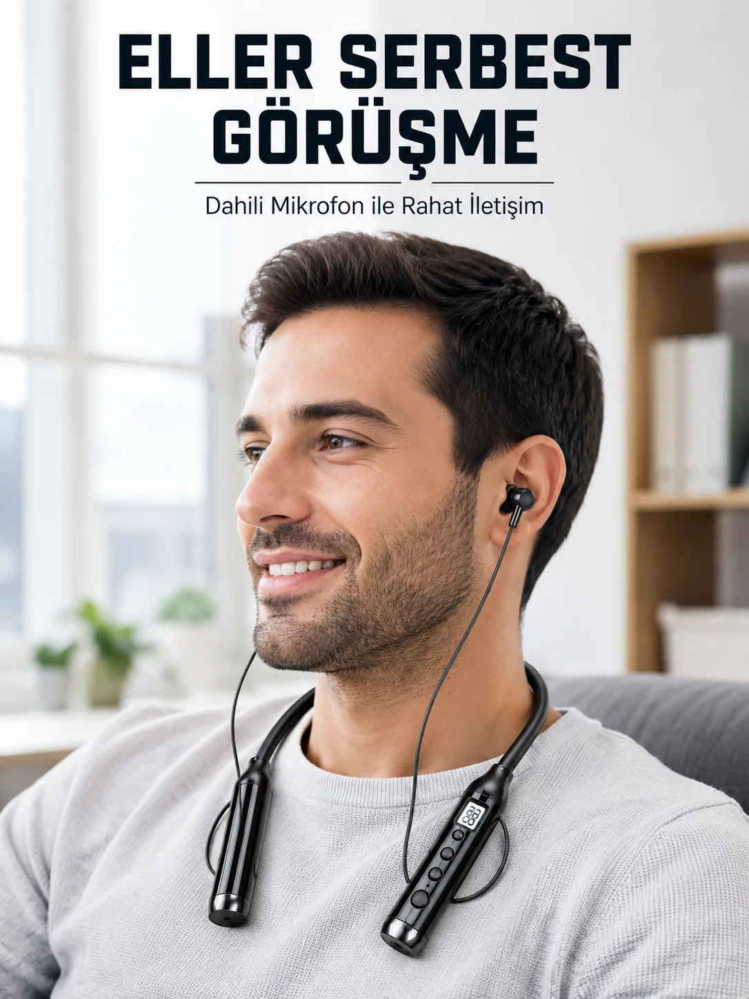 600 Saat Kullanım Süreli Boyun Tipi Bluetooth Kulaklık Mikrofonlu Dijital Göstergeli Kablosuz Kulak İçi Kulaklık Fiyatı, Yorumları ve Özellikleri