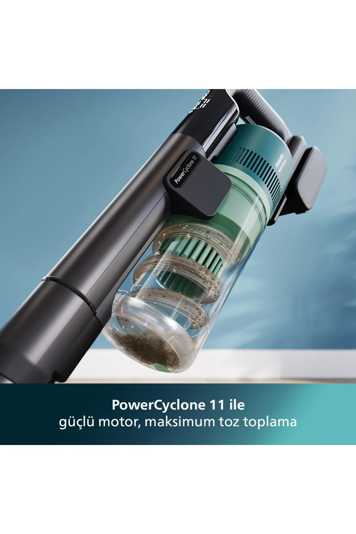 6000 Serisi Kablosuz Dikey Süpürge, PowerCyclone 11, Aqua Modül ile Kolay Mop, TriActive, XC6557/01 6000 Serisi Kablosuz Dikey Süpürge, PowerCyclone 11, Aqua Modül ile Kolay Mop, TriActive, XC6557/01