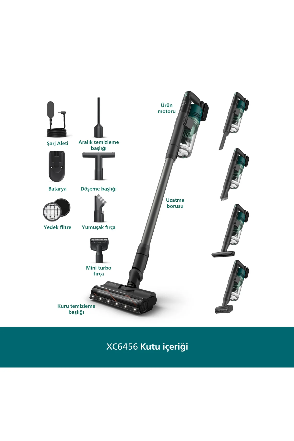 6000 Serisi Kablosuz Dik Süpürge, 25.2 V, PowerCyclone 11, TriActive LED başlık, XC6453/10