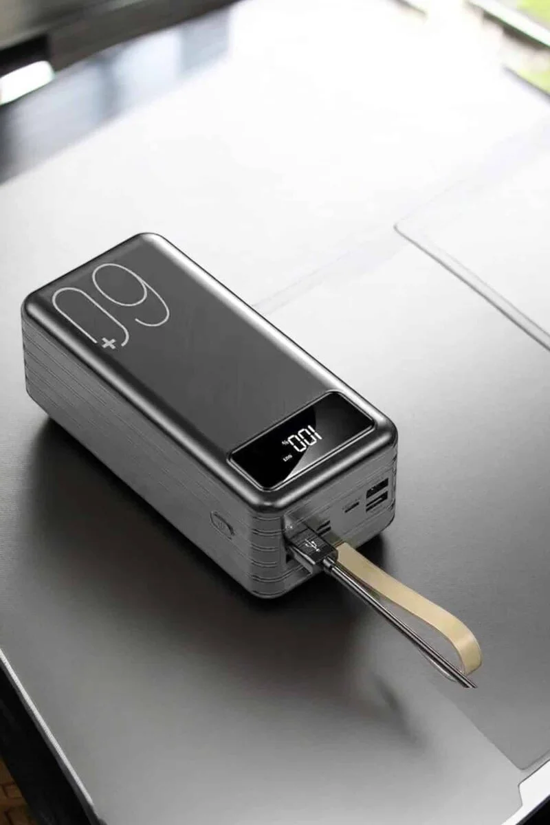 60.000 mAh Dijital Göstergeli 4 Portlu Powerbank - Taşınabilir Şarj Çözümü