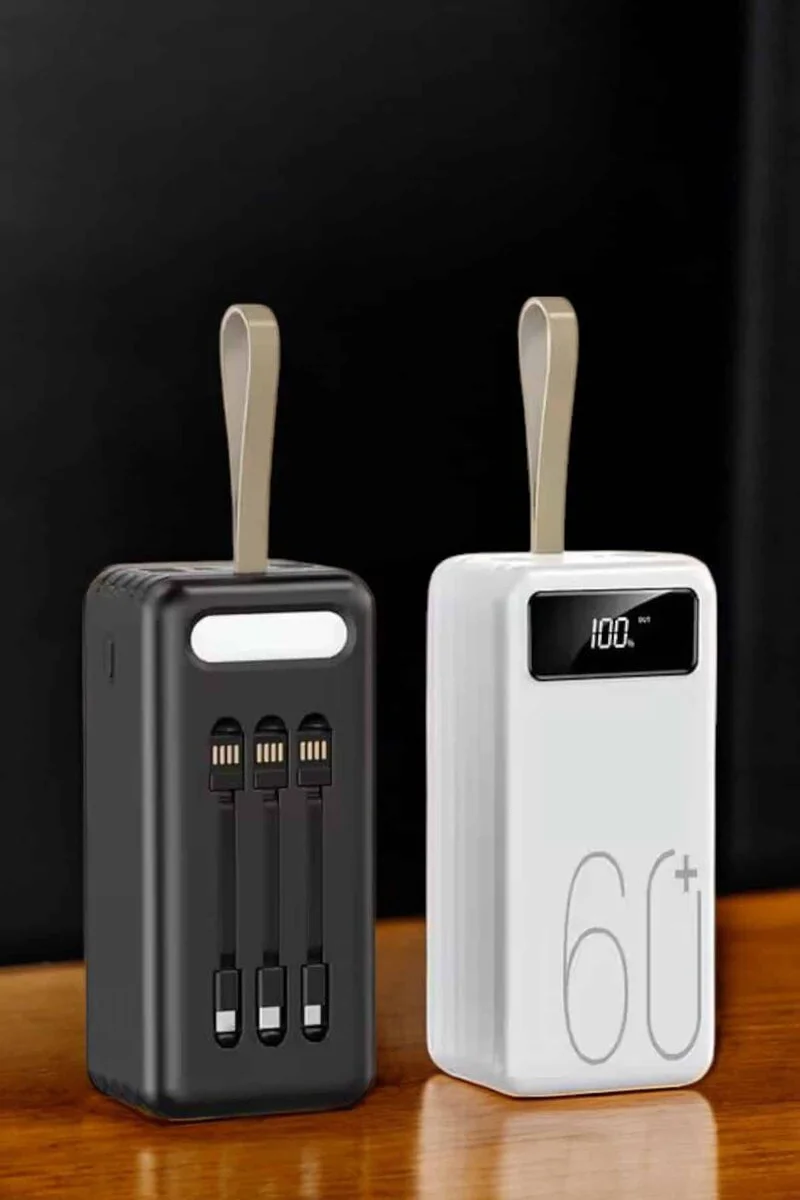 60.000 mAh Dijital Göstergeli 4 Portlu Powerbank - Taşınabilir Şarj Çözümü