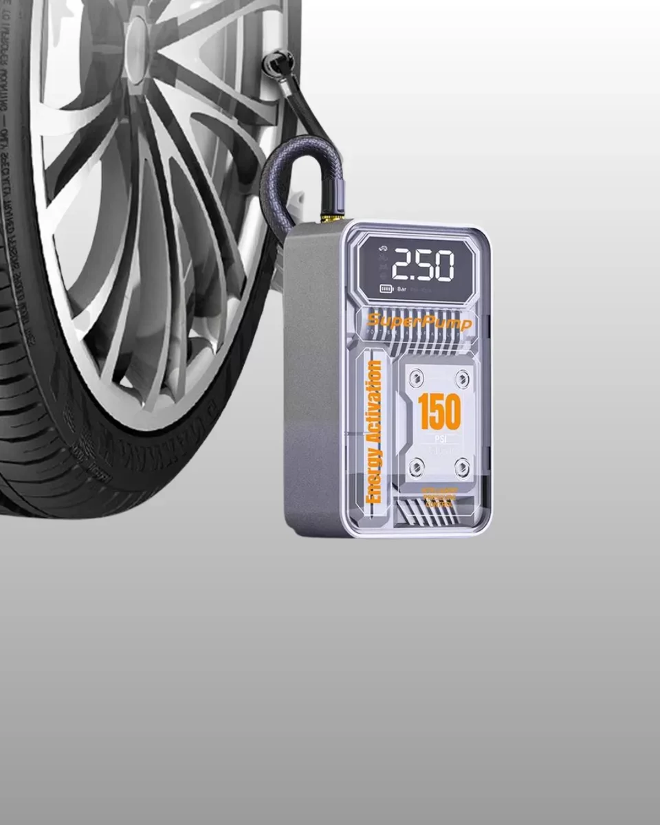 6000mAh Akıllı Hava Kompresörü - LED Ekranlı ve 150PSI Güçlü Lastik Pompası