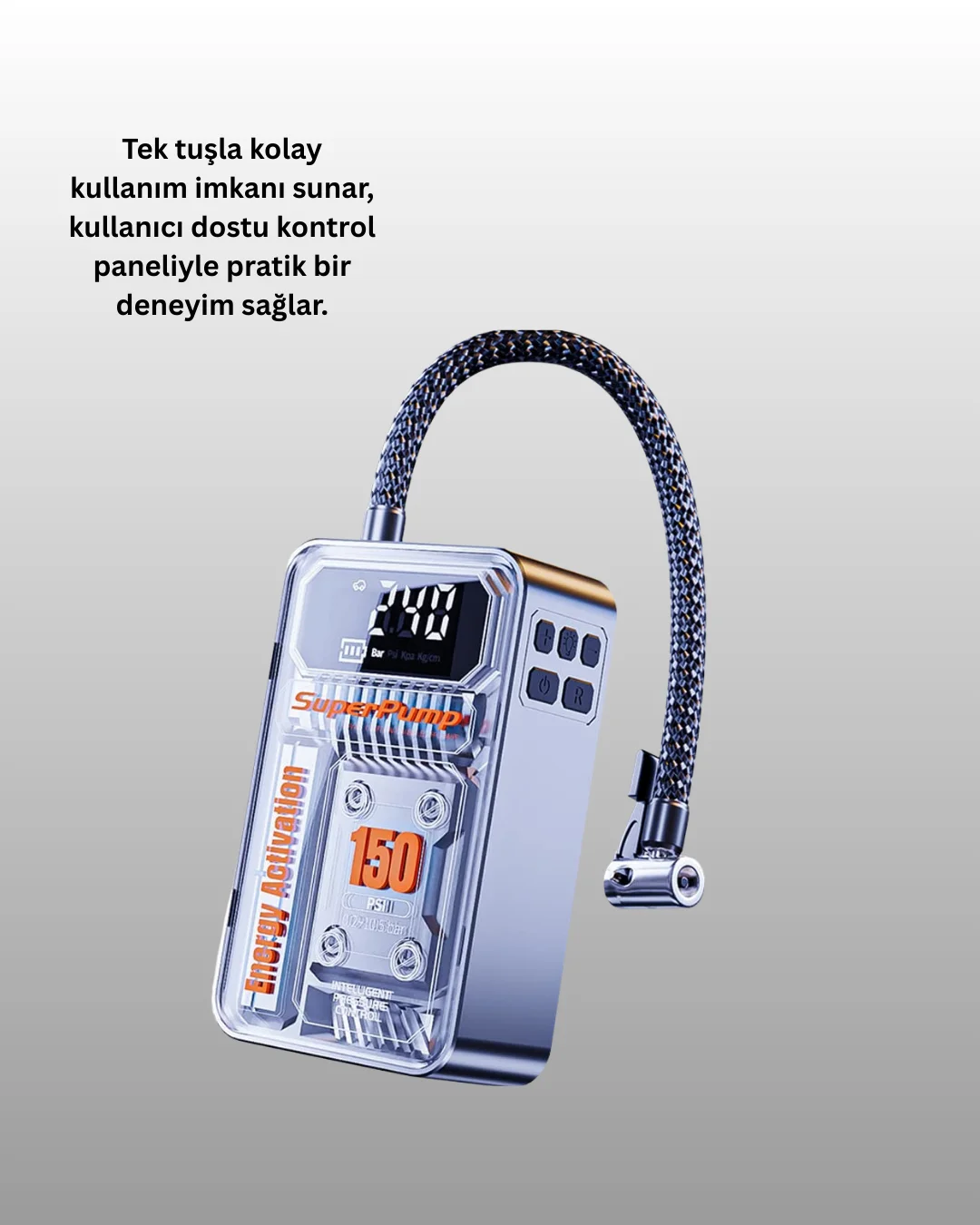 6000mAh Bataryalı LED Ekranlı Akıllı Hava Kompresörü 6000mAh Bataryalı LED Ekranlı Akıllı Hava Kompresörü
