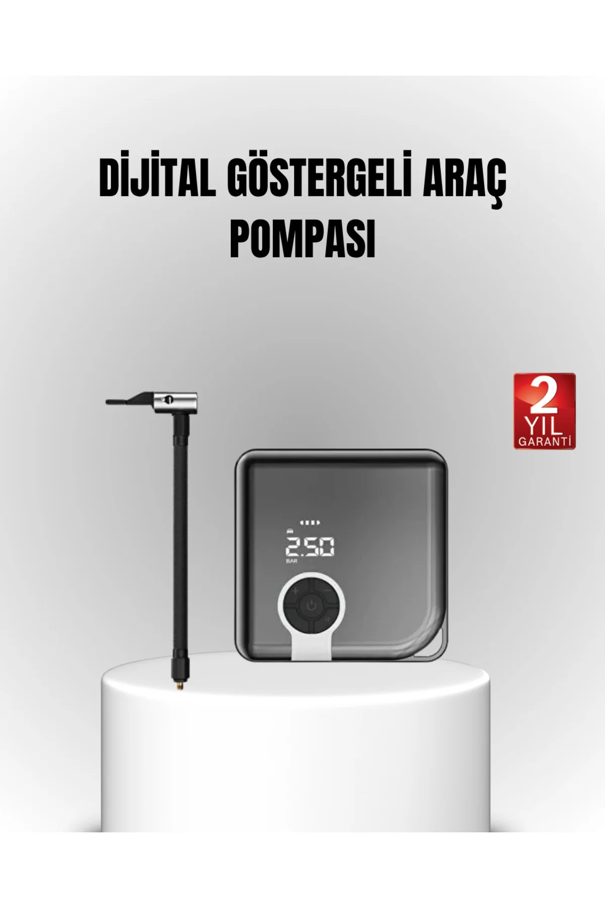 6000mAh Bataryalı Type-C Şarjlı Mini Hava Kompresörü LED Işıklı