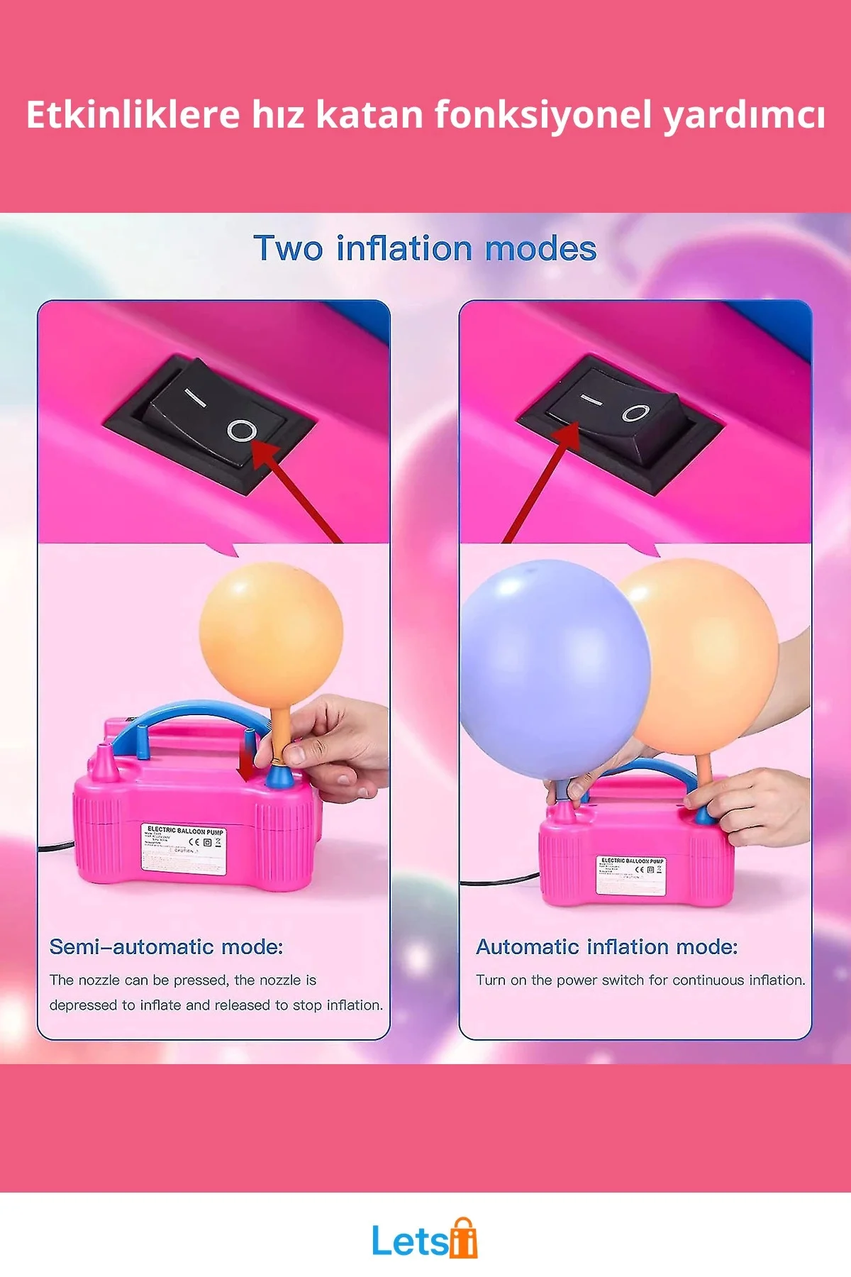 600W Hızlı Elektrikli Balon Şişirme Makinesi