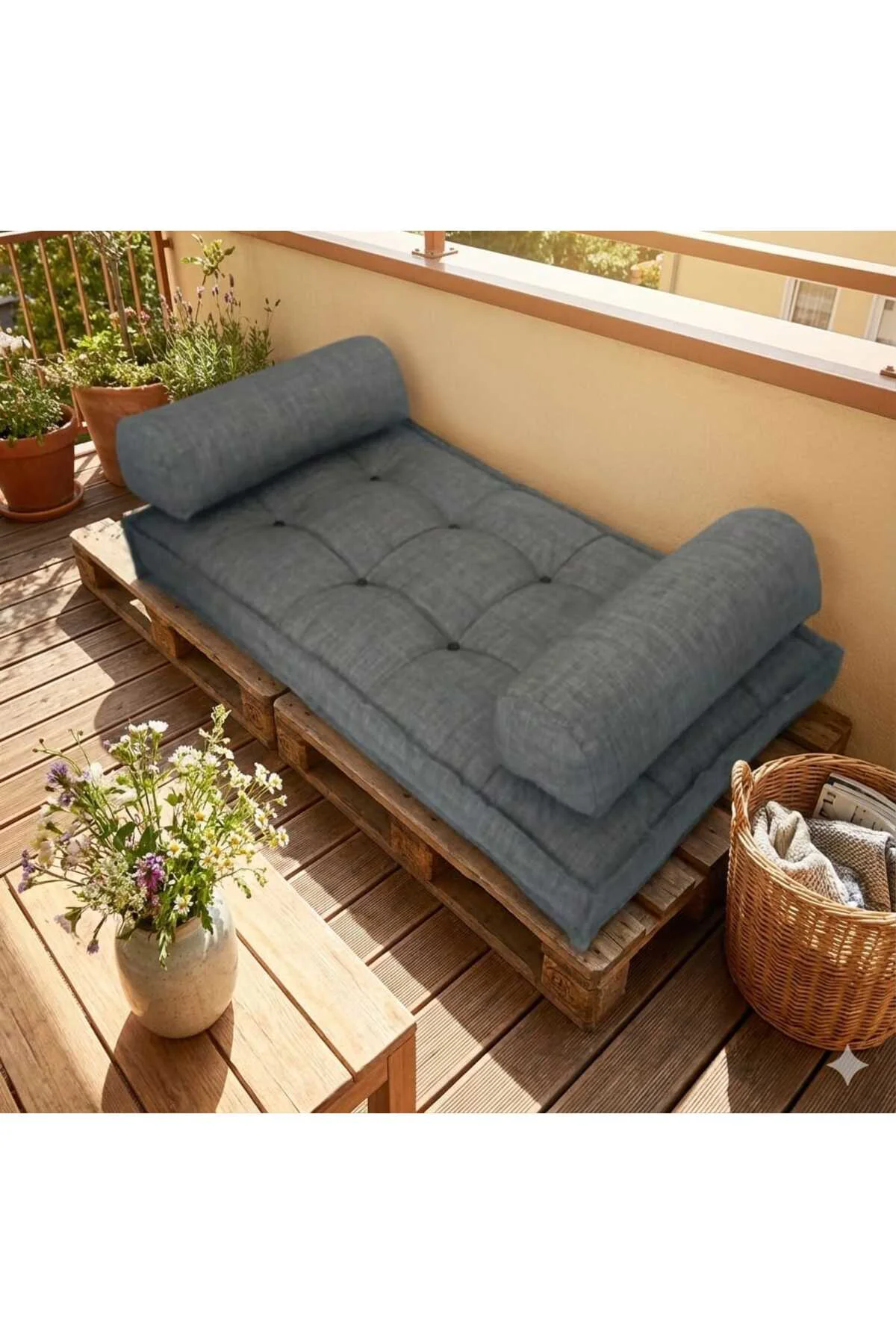 60*120 Düğmeli Ve Şeker Yastıklı Yer Minderi