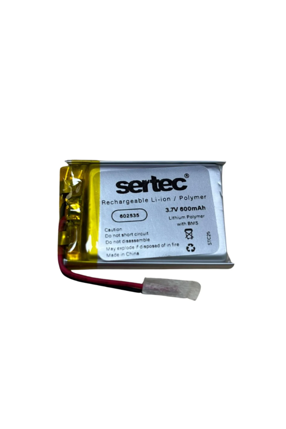 602535 3.7V 600 MAh Li-Polymer Pil (Devreli/1.5A)