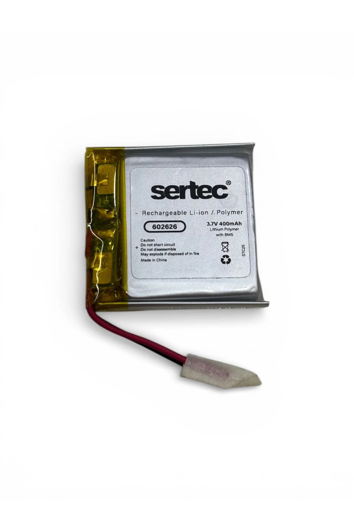 602626 3.7V 400Mah Li-Polymer Pil (Devreli/1.5A) 602626 3.7V 400Mah Li-Polymer Pil (Devreli/1.5A)