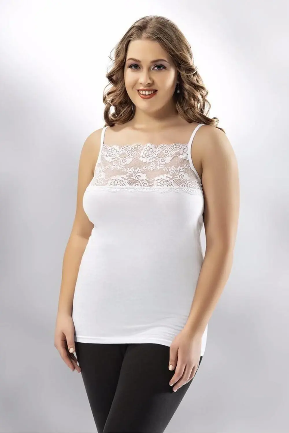 6033 Kadın Geniş Dantelli Atlet 3 Adet