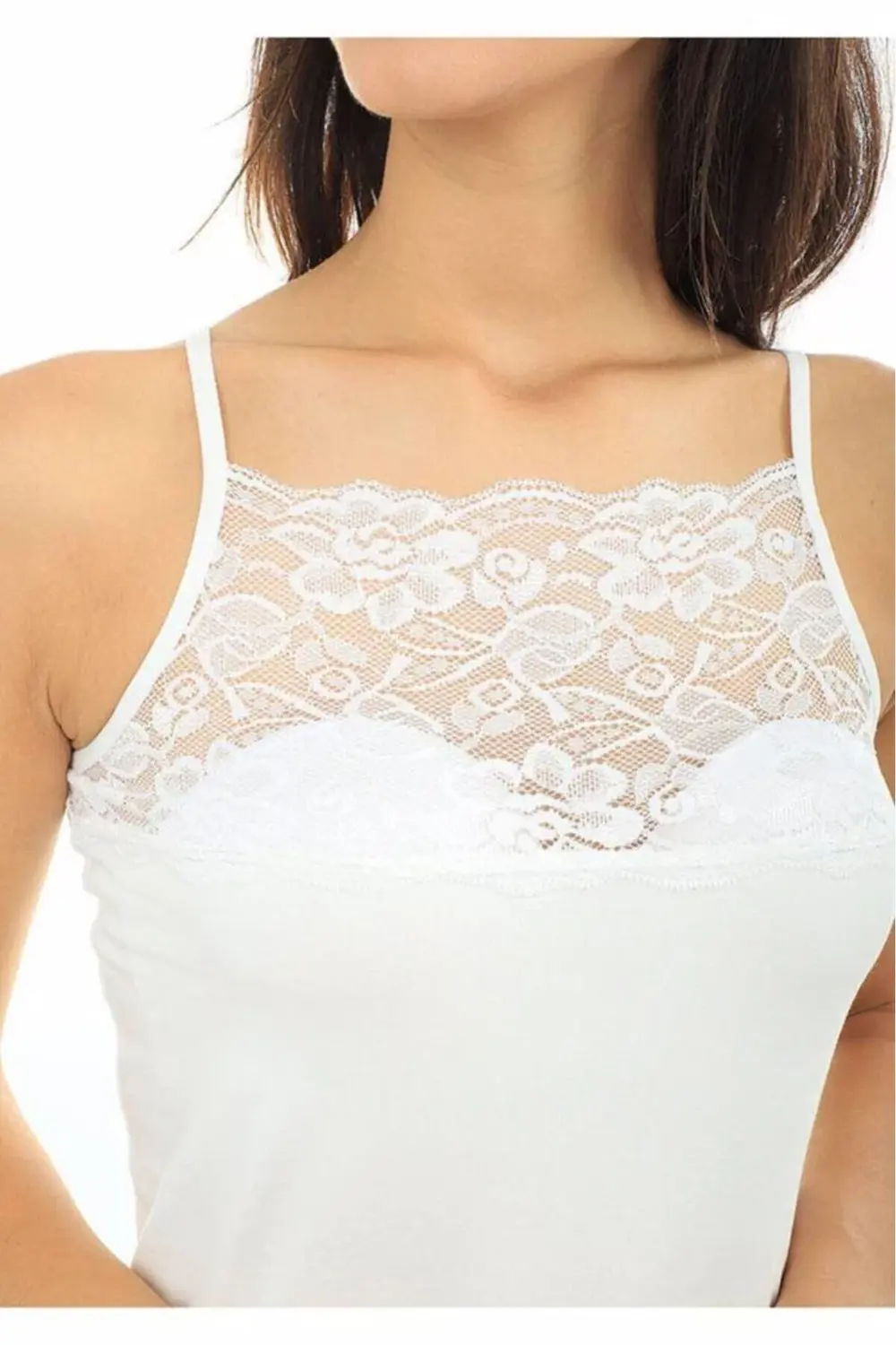 6033 Kadın Geniş Dantelli Atlet 3 Adet