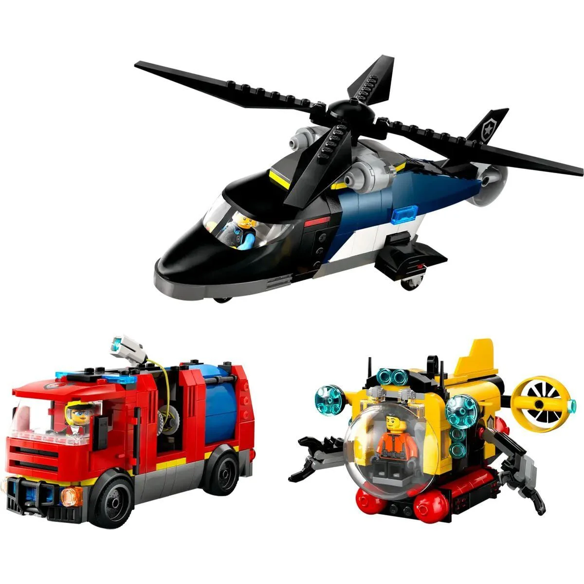 60462 Lego City Helikopter, İtfaiye Kamyonu ve Denizaltı 874 parça +7 yaş Fiyatı, Yorumları ve Özellikleri
