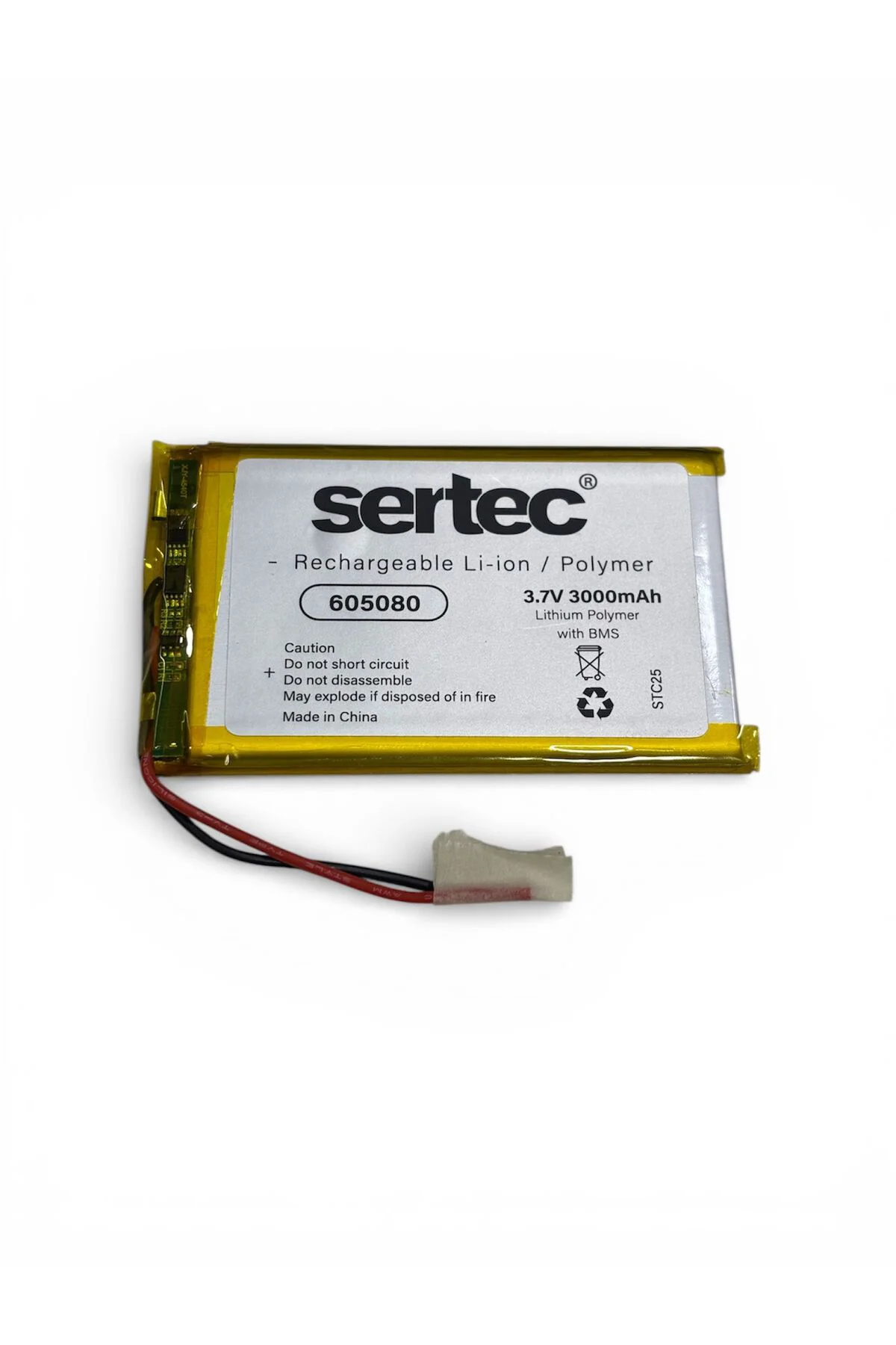 605080 3.7V 3000 mAh Li-Polymer Pil (Devreli/1.5A)