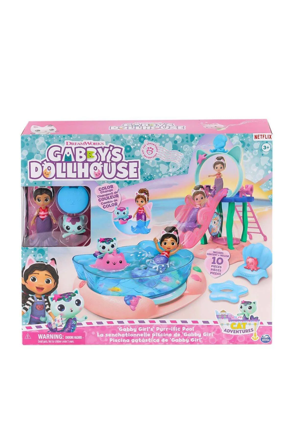 6067878 Gabbys Dollhouse Gabby Ve Mercat Purr-Ific Havuz Oyun Set