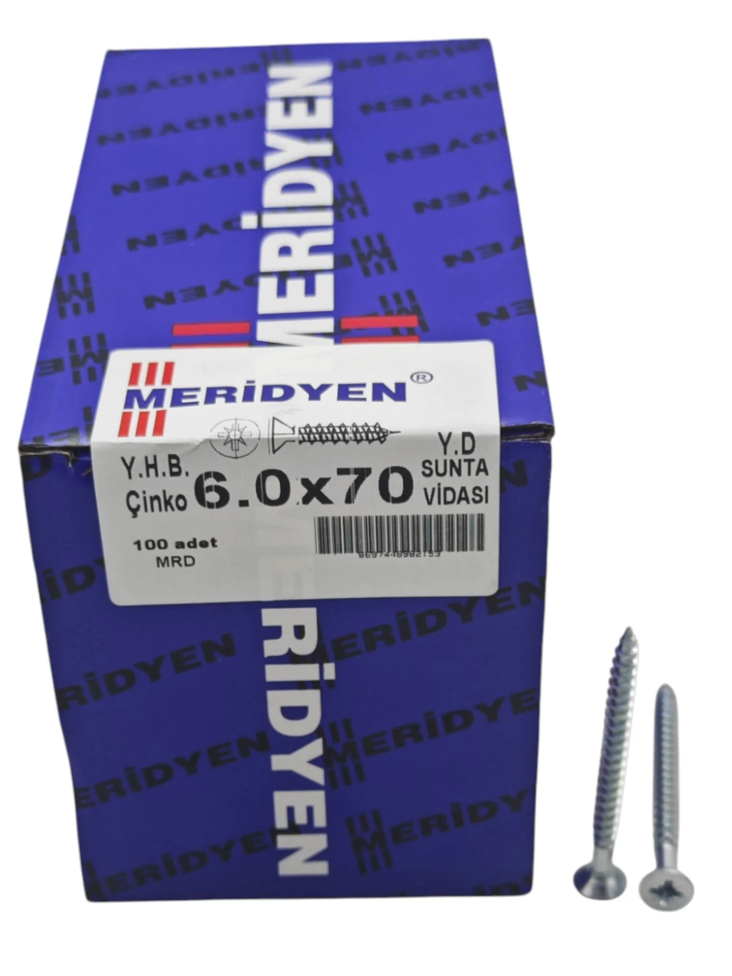 6070   Meridyen YHB Çinko 6.0*70mm Sunta Vidası 100lü