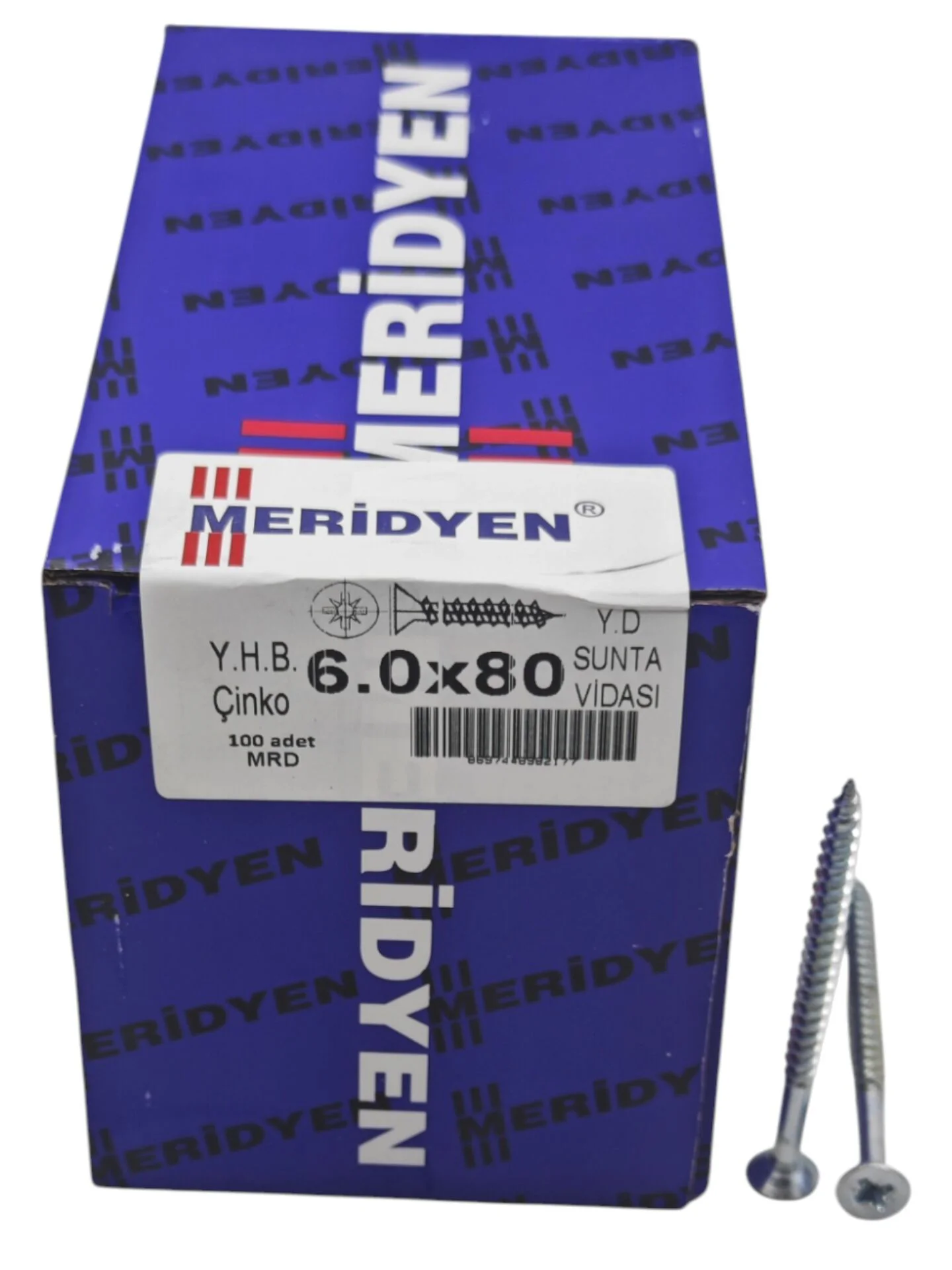 6080   Meridyen YHB Çinko 6.0*80mm Sunta Vidası 100lü