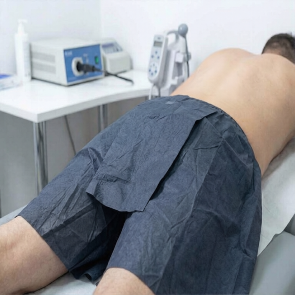 60Adet Battal Boy Kapaklı Hasta Muayene Kolonoskobi Siyah Tela Şo