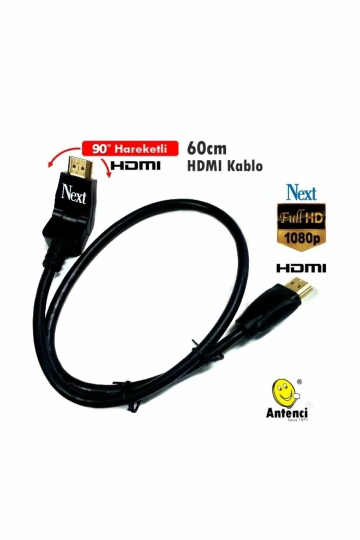60cm HDMI Kablo Hareketli HDMI Fişli 60cm HDMI Kablo Hareketli HDMI Fişli