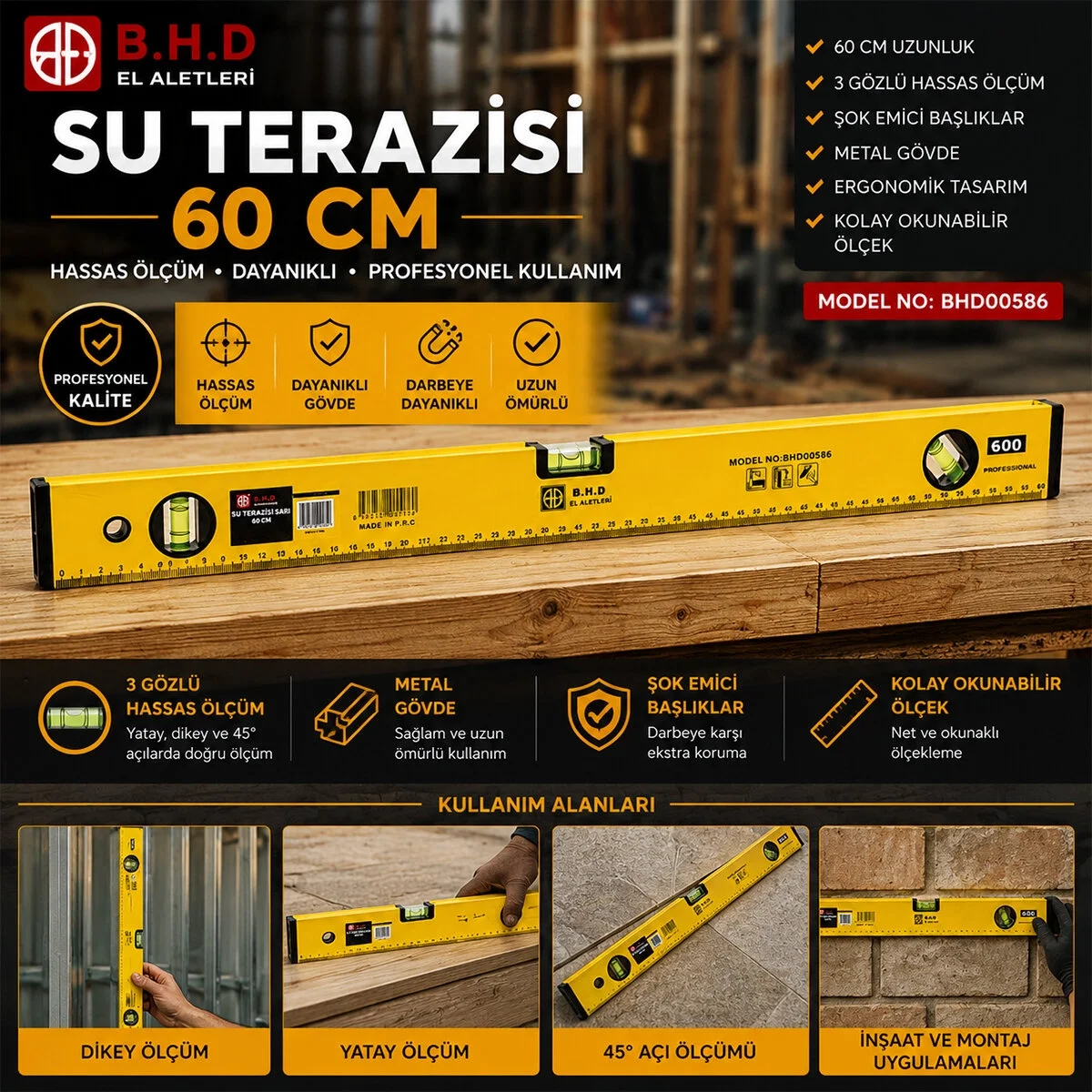 60cm  Su Terazisi   Turuncu Metal Ktx-1121 Bx40 Fiyatı, Yorumları ve Özellikleri