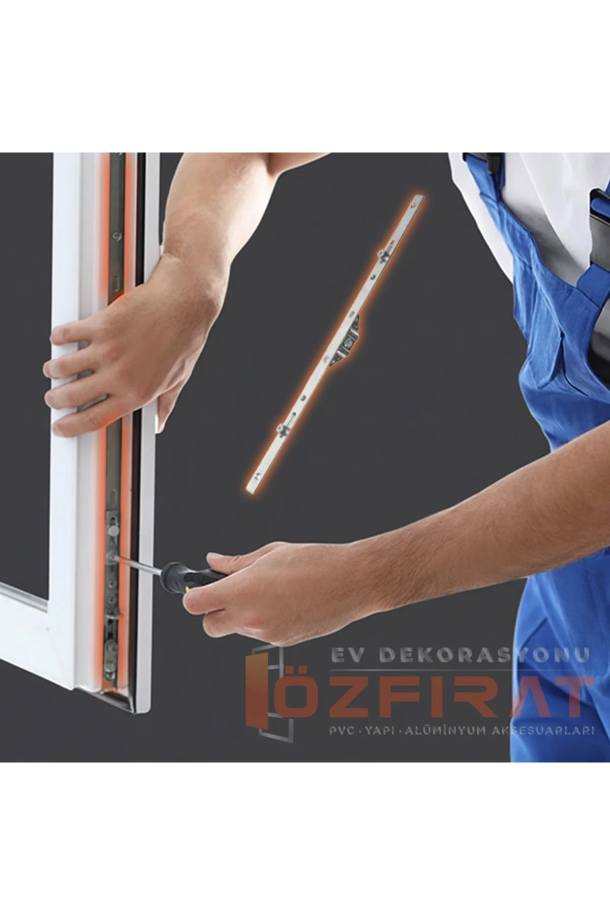 60cm Tek Açılım İspanyolet – PVC Pimapen Kapı Pencere Kilidi – (1 Adet)