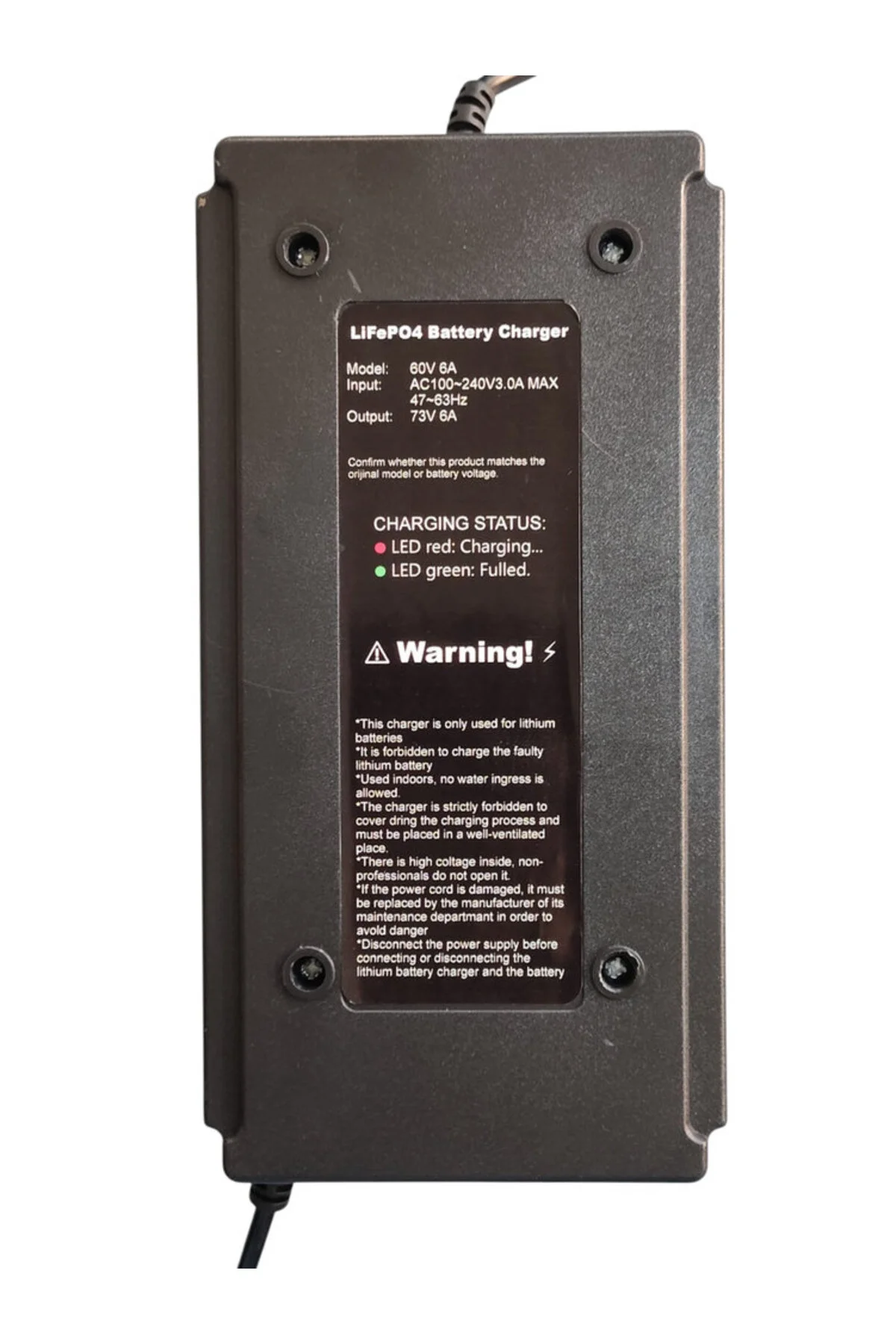 60V 6A LiFePO4 Şarj Cihazı (Output 73V)