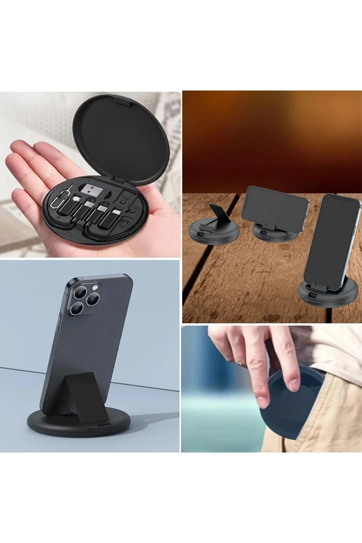 60w Destekli Kablo Kutusu Seyahat Kablo Seti 5'i 1 Arada Usb Type-c Şarj Kablosu Seti - Görsel 3