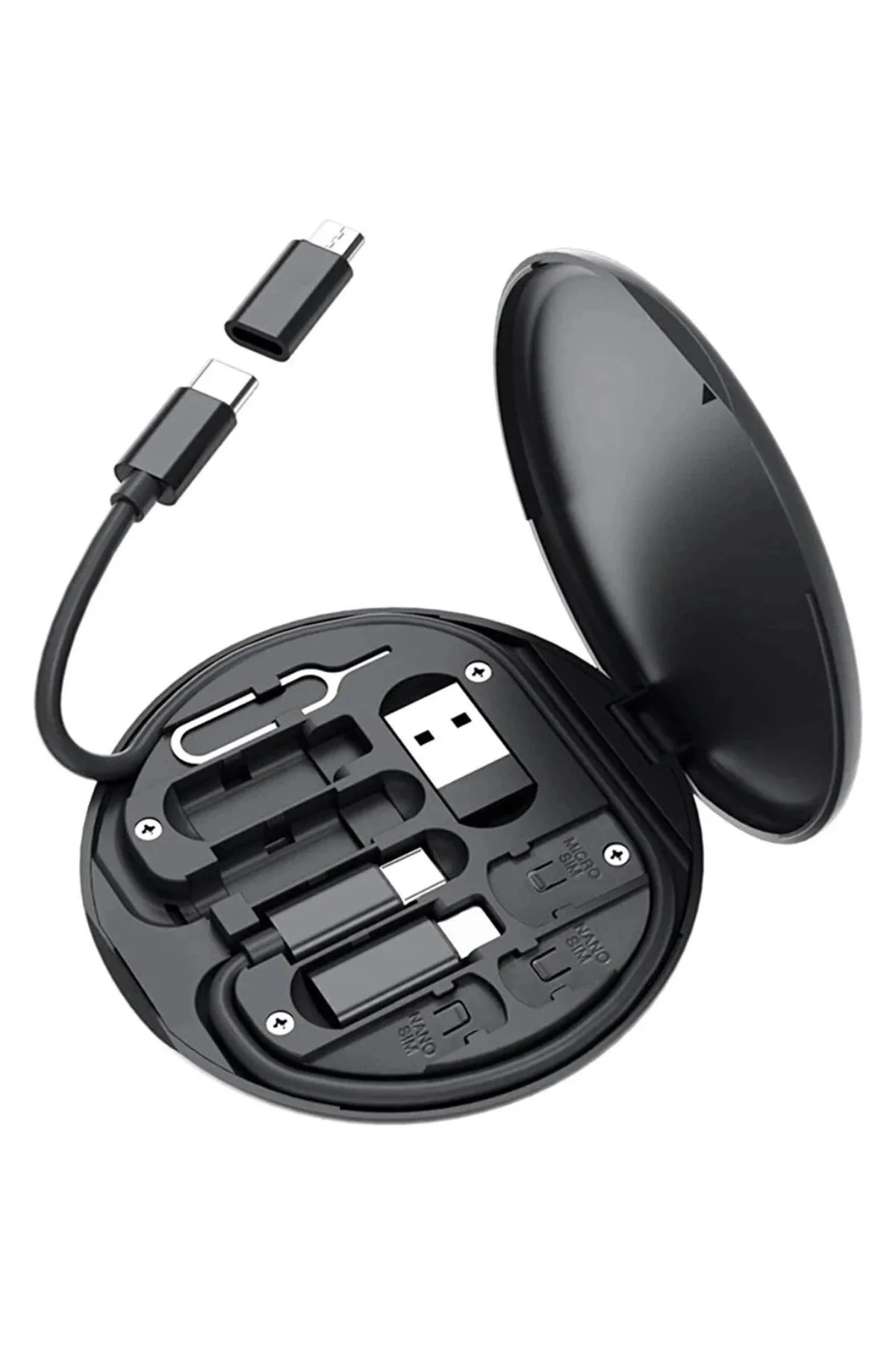 60w Destekli Kablo Kutusu Seyahat Kablo Seti 5'i 1 Arada Usb Type