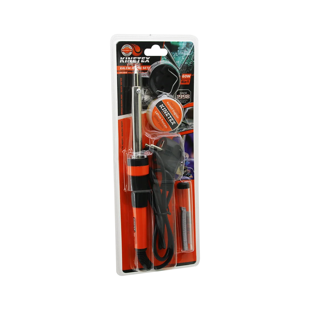 60W Kalem Havya Lehim Seti (Mini Stand, Lehim Pastası, Lehim Teli) - Görsel 2