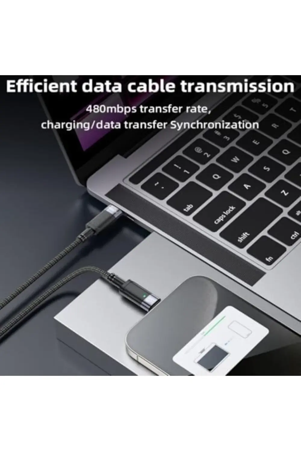 60W Type-C to Type-C Otomatik Şarj Kesme Özellikli PD Hızlı Şarj