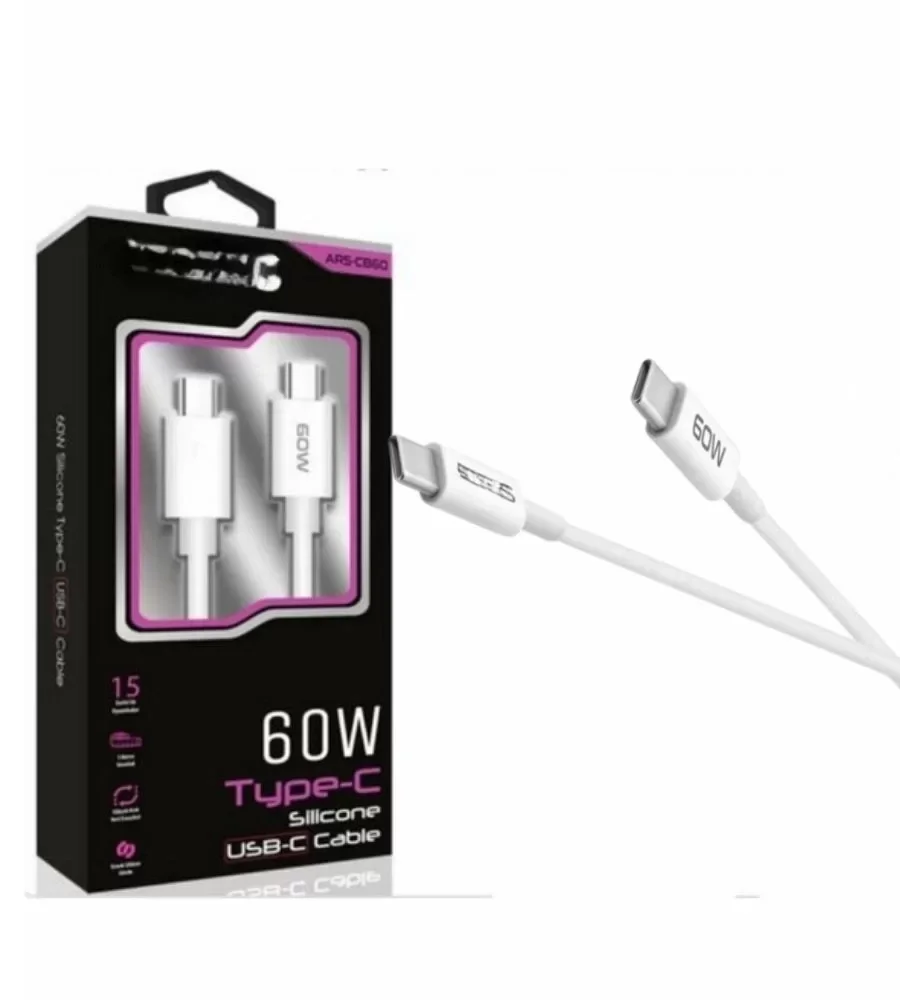 60W USB-C Type-C Silikon Şarj Kablosu Hızlı Şarj, Dayanıklı ve Es