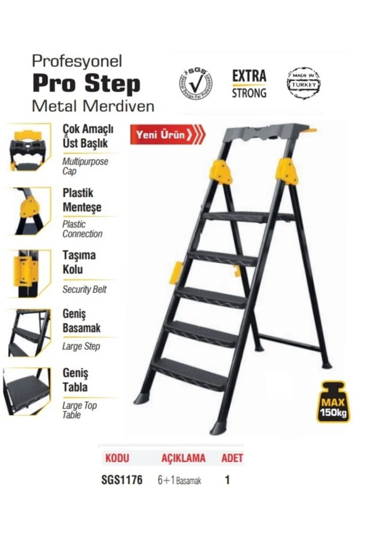 6+1 Basamaklı Metal Merdiven Prostep 1176