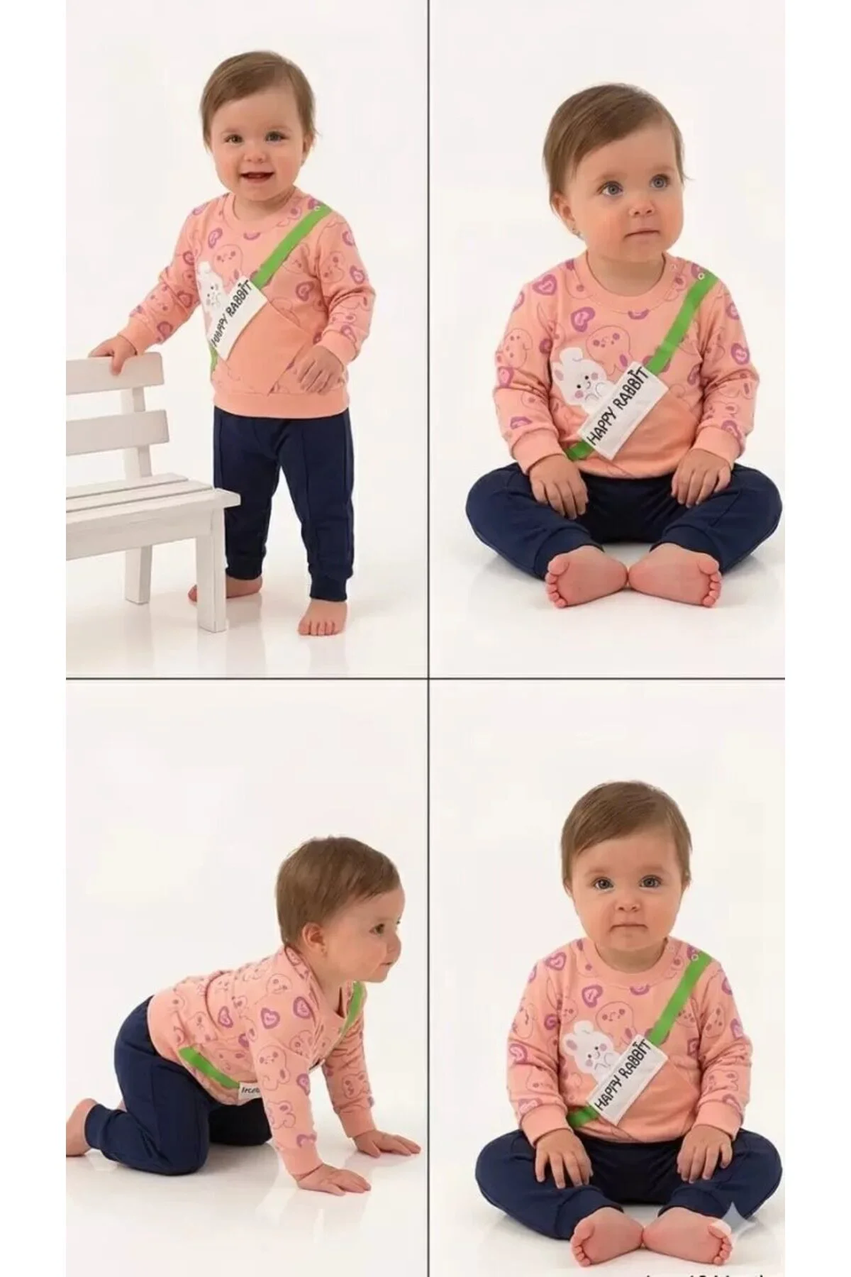 6/24 Ay Baskılı Penye Bebek Takımı