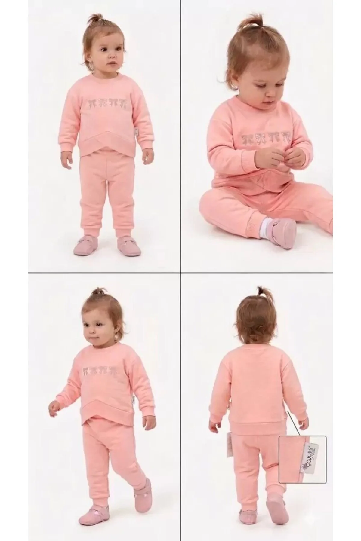 6/24 Ay Nakışlı Penye Bebek Takımı