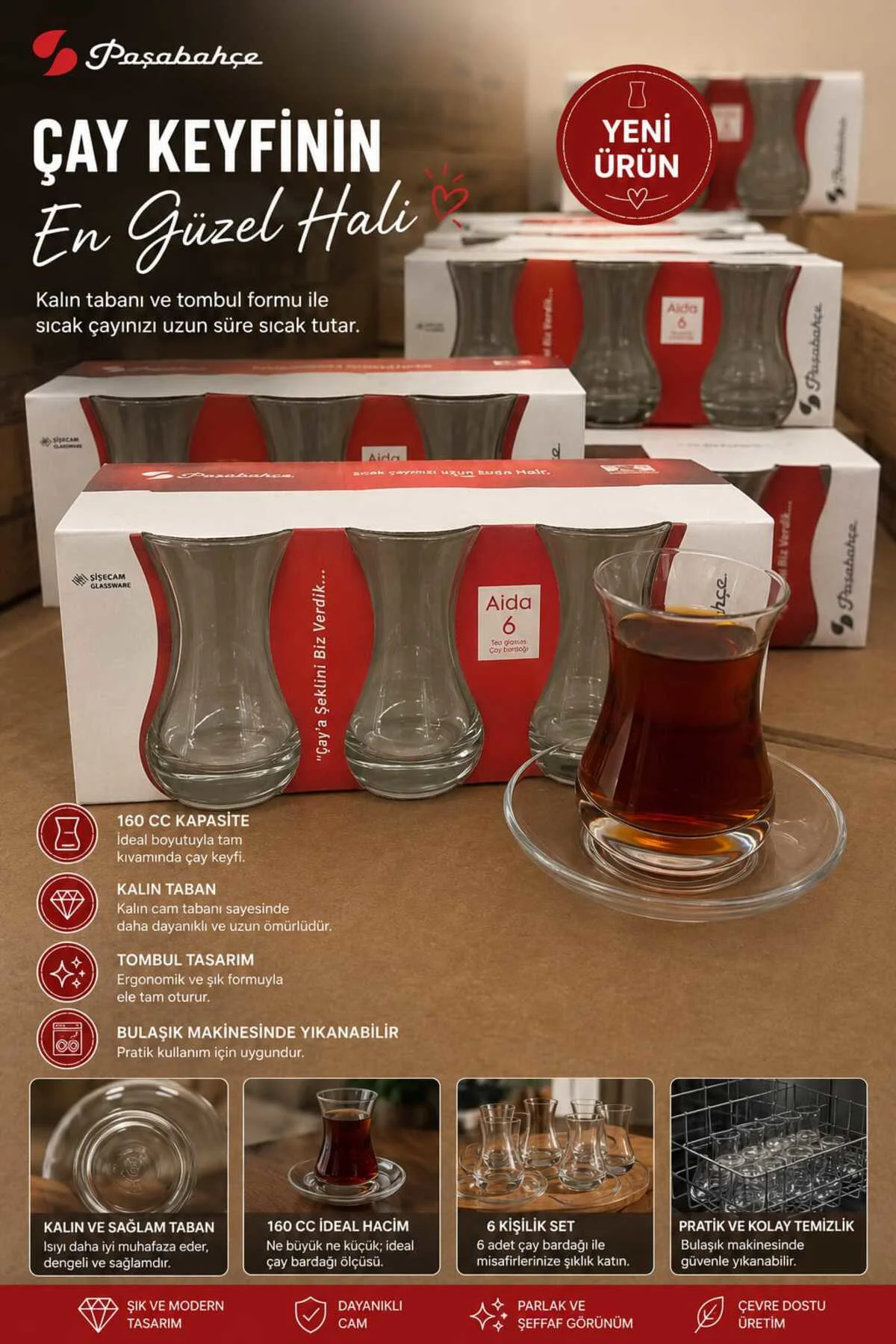 62511 Ajda Çay Bardağı 160 cc 6'lı ORJin. Kutuludur Önemli !! Fiyatı, Yorumları ve Özellikleri