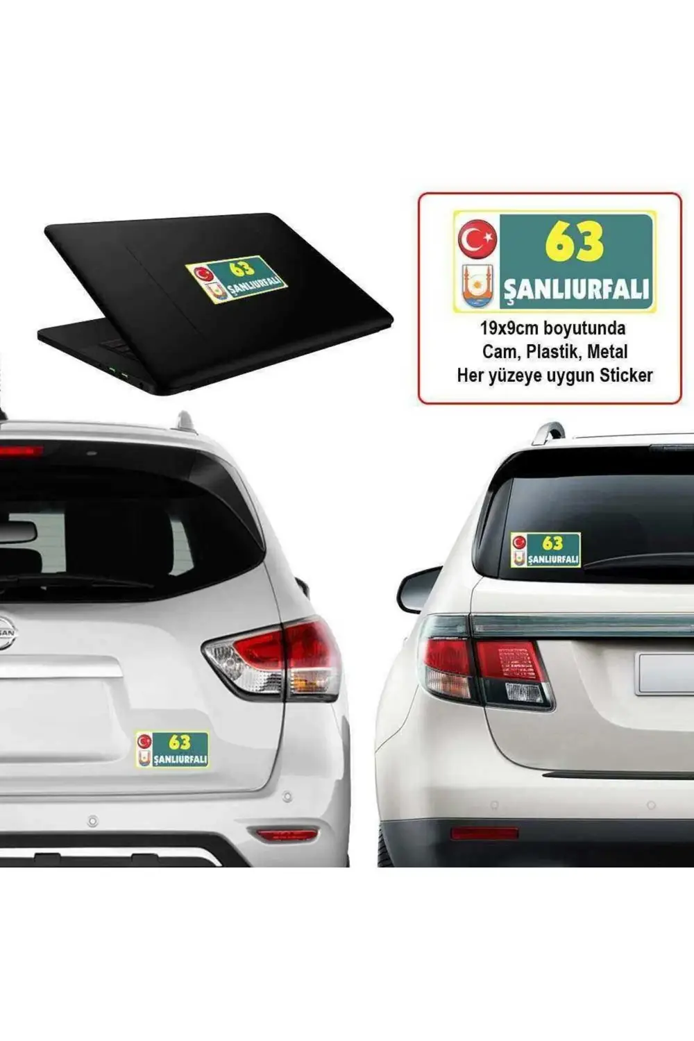 63 Şanlıurfa - Memleket Sticker - Şehir - Arma,cam, Laptop Etiket