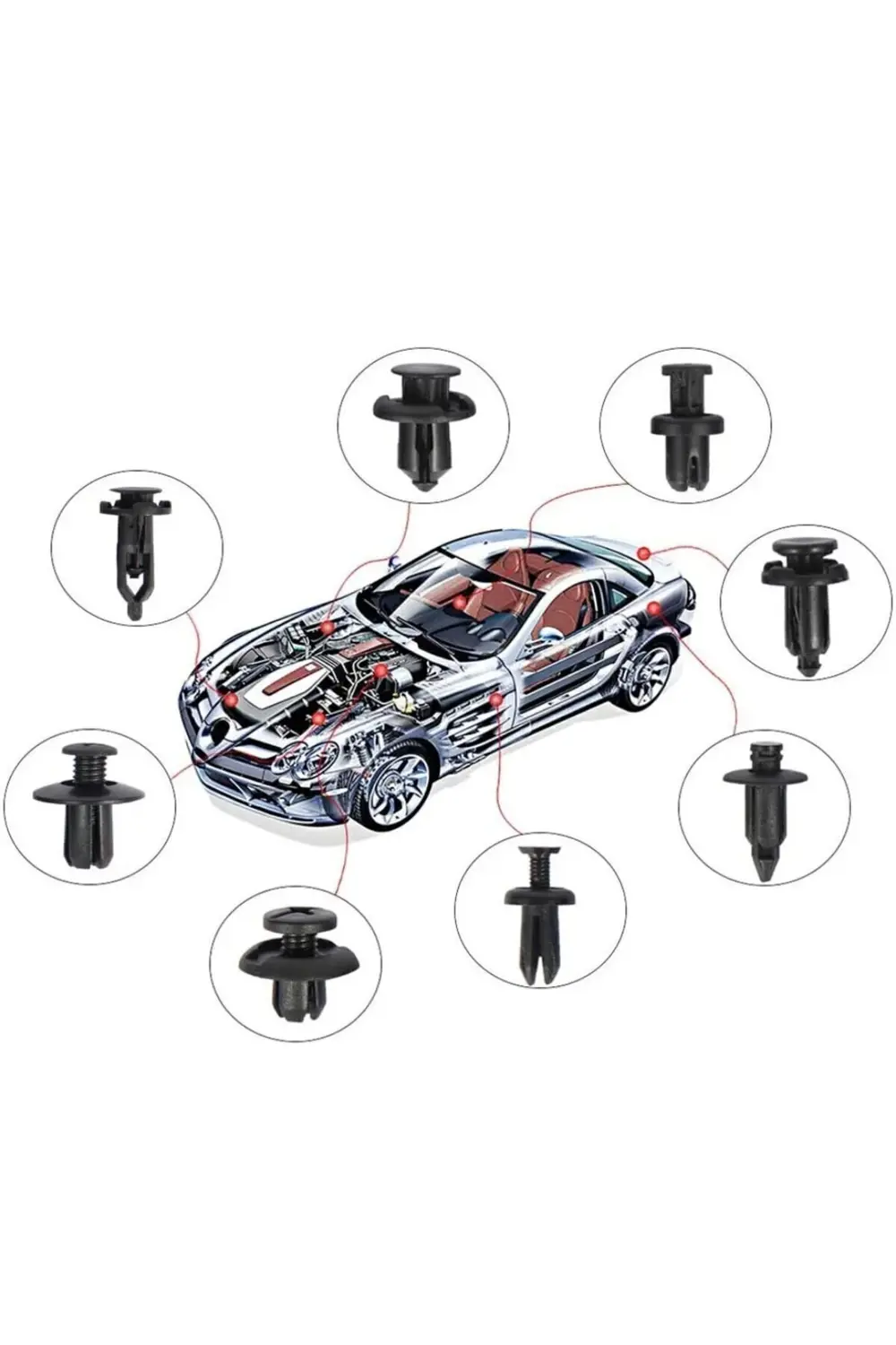 630 Adet Trim Klips Paneli Raptiye Seti Araba Bağlantı Elemanları