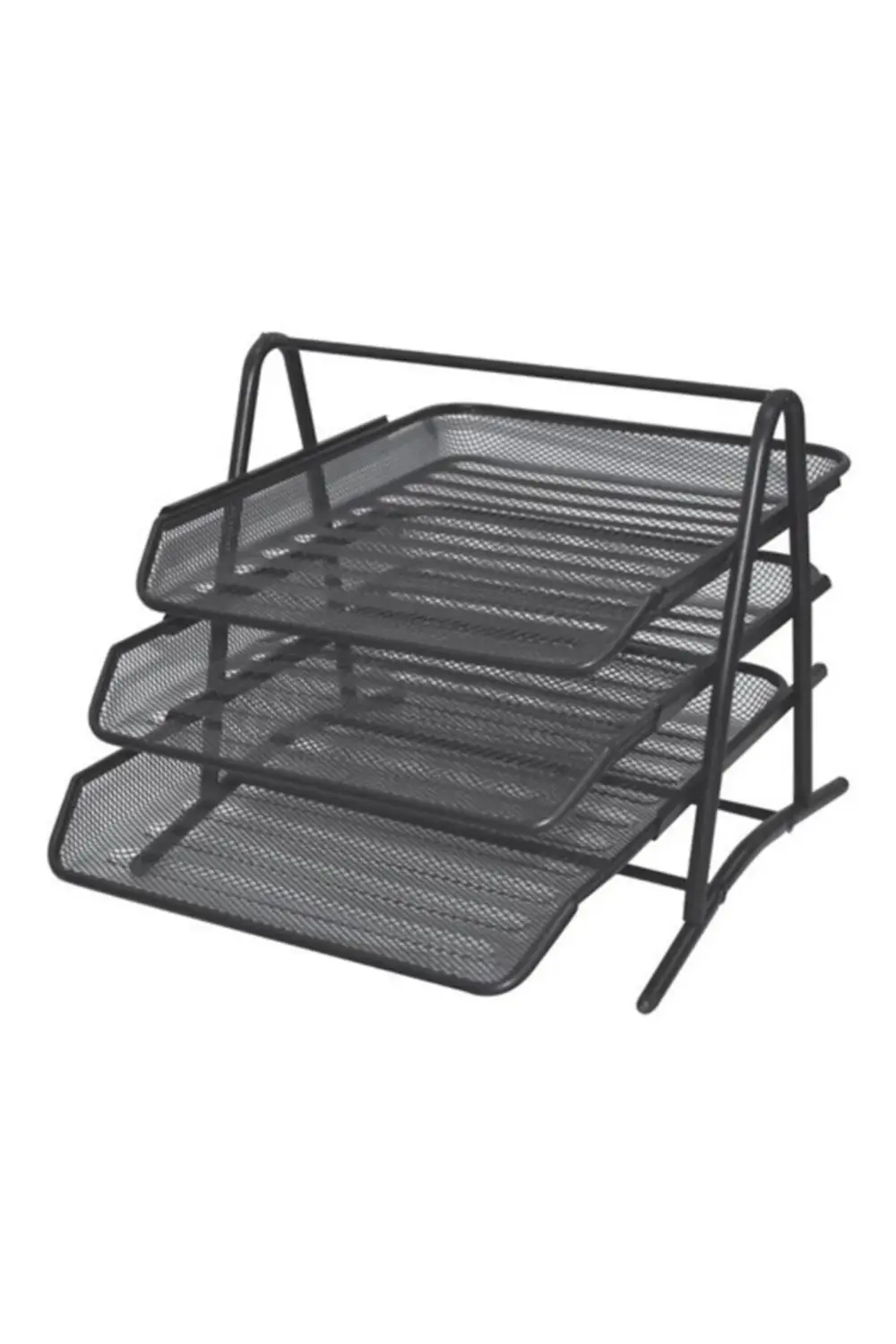 6300 3'lü Metal Evrak Rafı Siyah