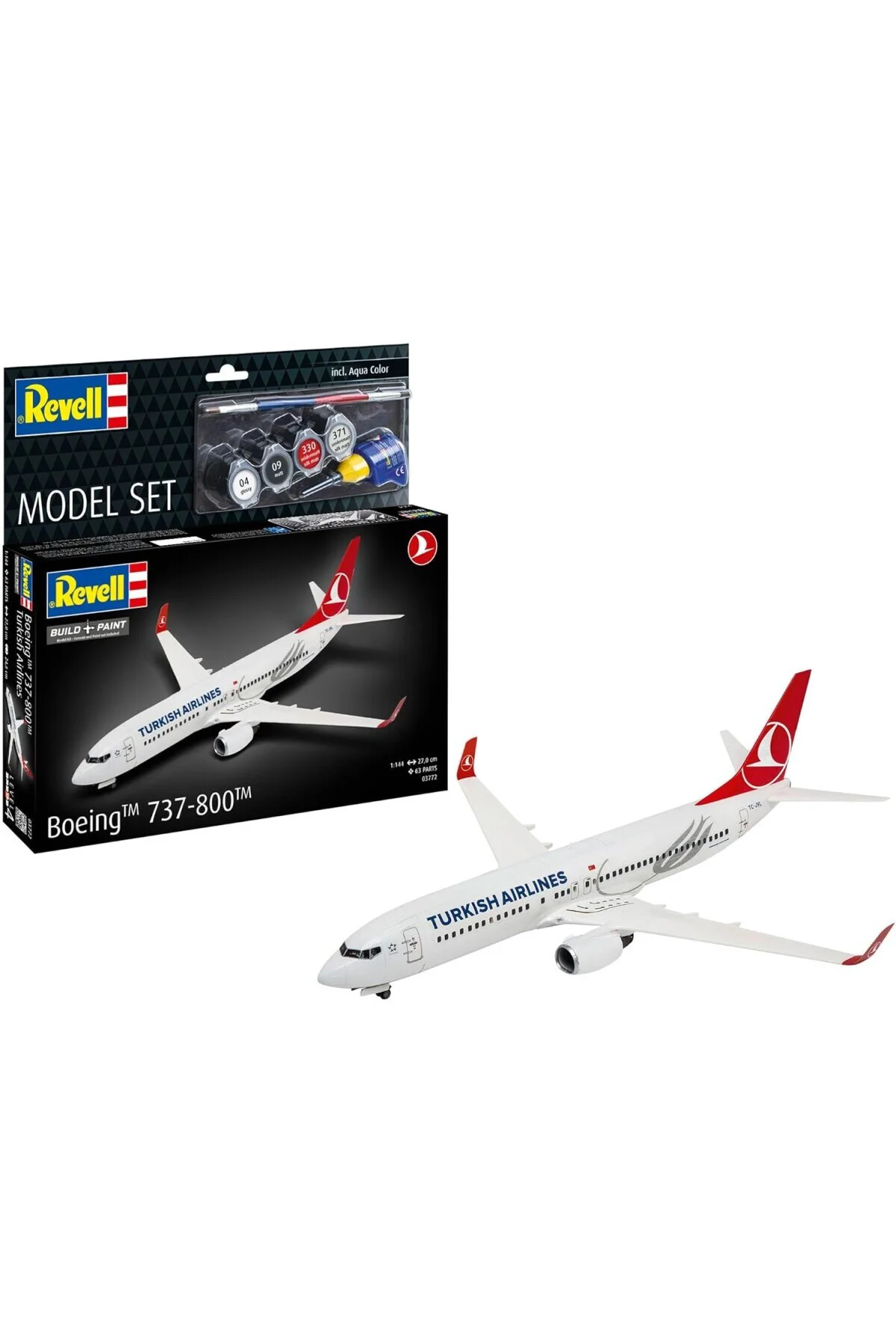 63772 Model Seti Boeing 737-800 "Türk Hava Yolları 1:144 Ölçekli Yapısız Plastik Mod