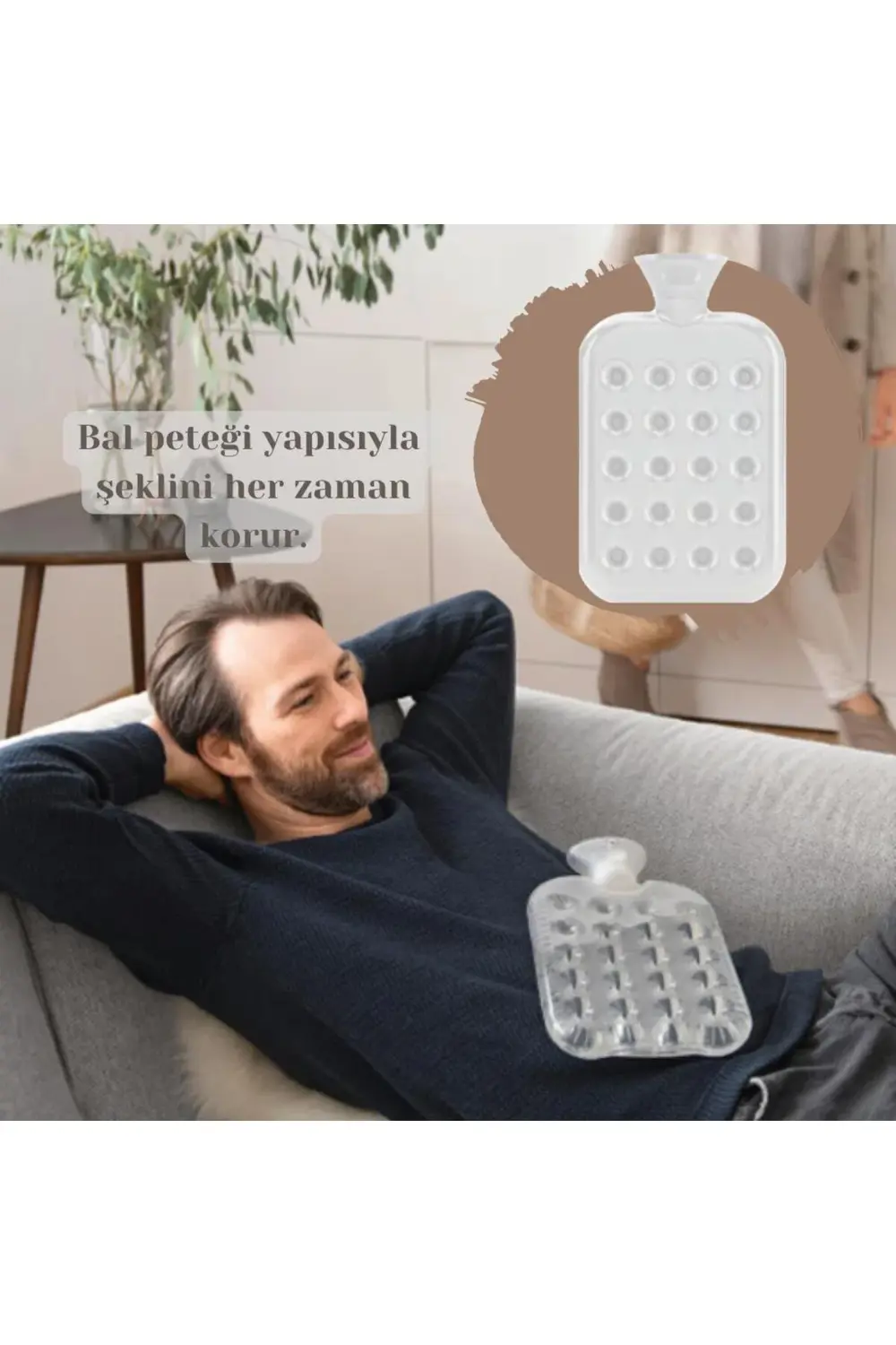 6425-13 Bal Peteği Görünümlü Sıcak Su Torbası - Şeffaf