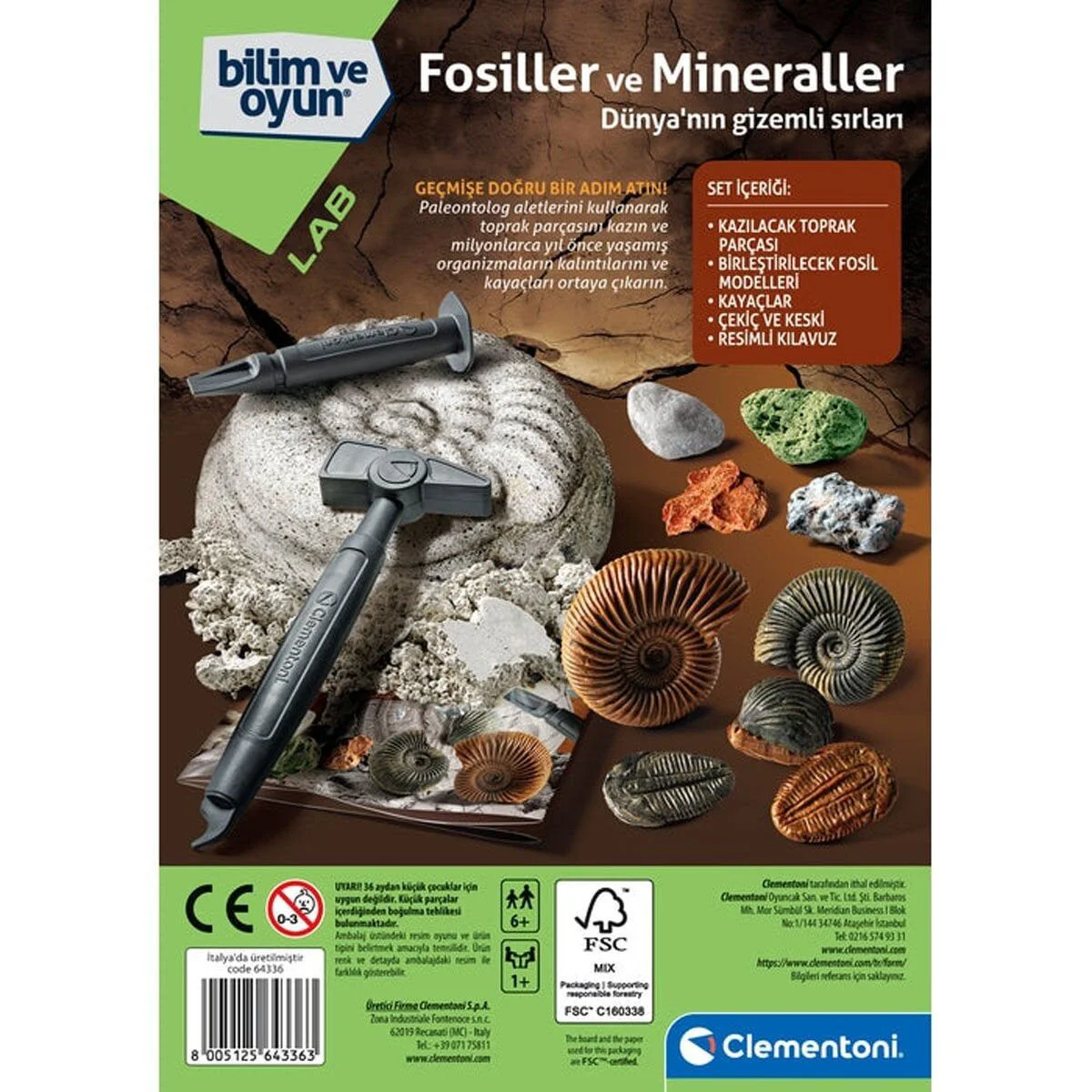 64336 Bilim ve Oyun - Fosiller ve Mineraller Kazı Seti Fiyatı, Yorumları ve Özellikleri