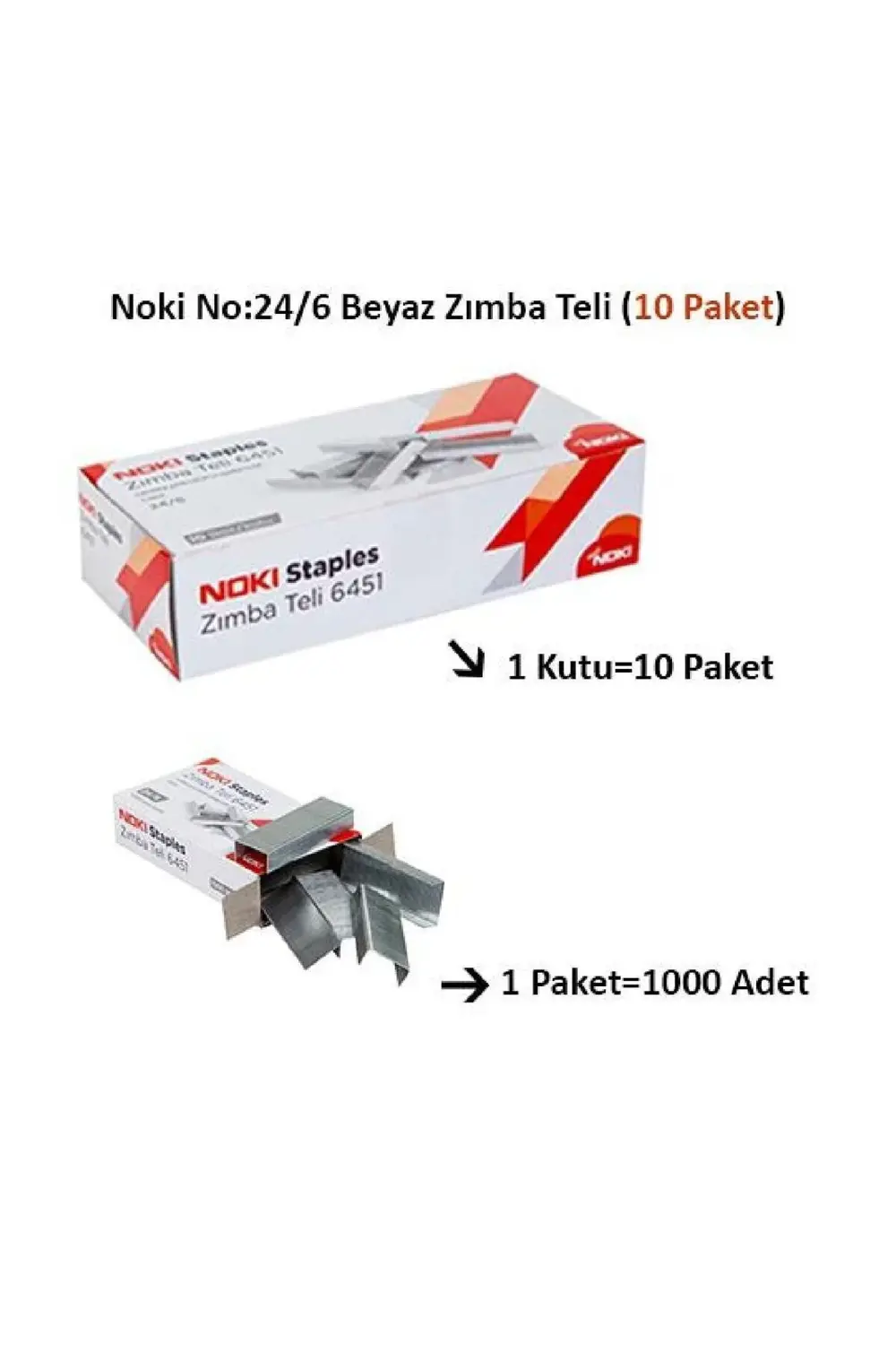 6451 Zımba Teli No:24/6 1000 Adet Beyaz 10 Adet