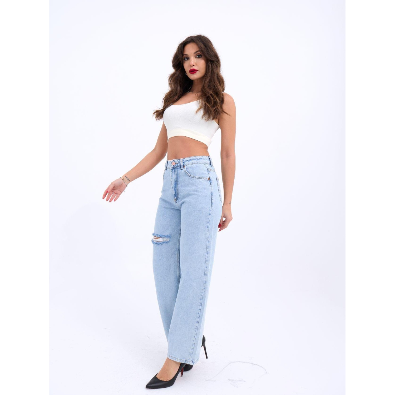 6491 DENİM WIDE LEG-AÇIK MAVİ